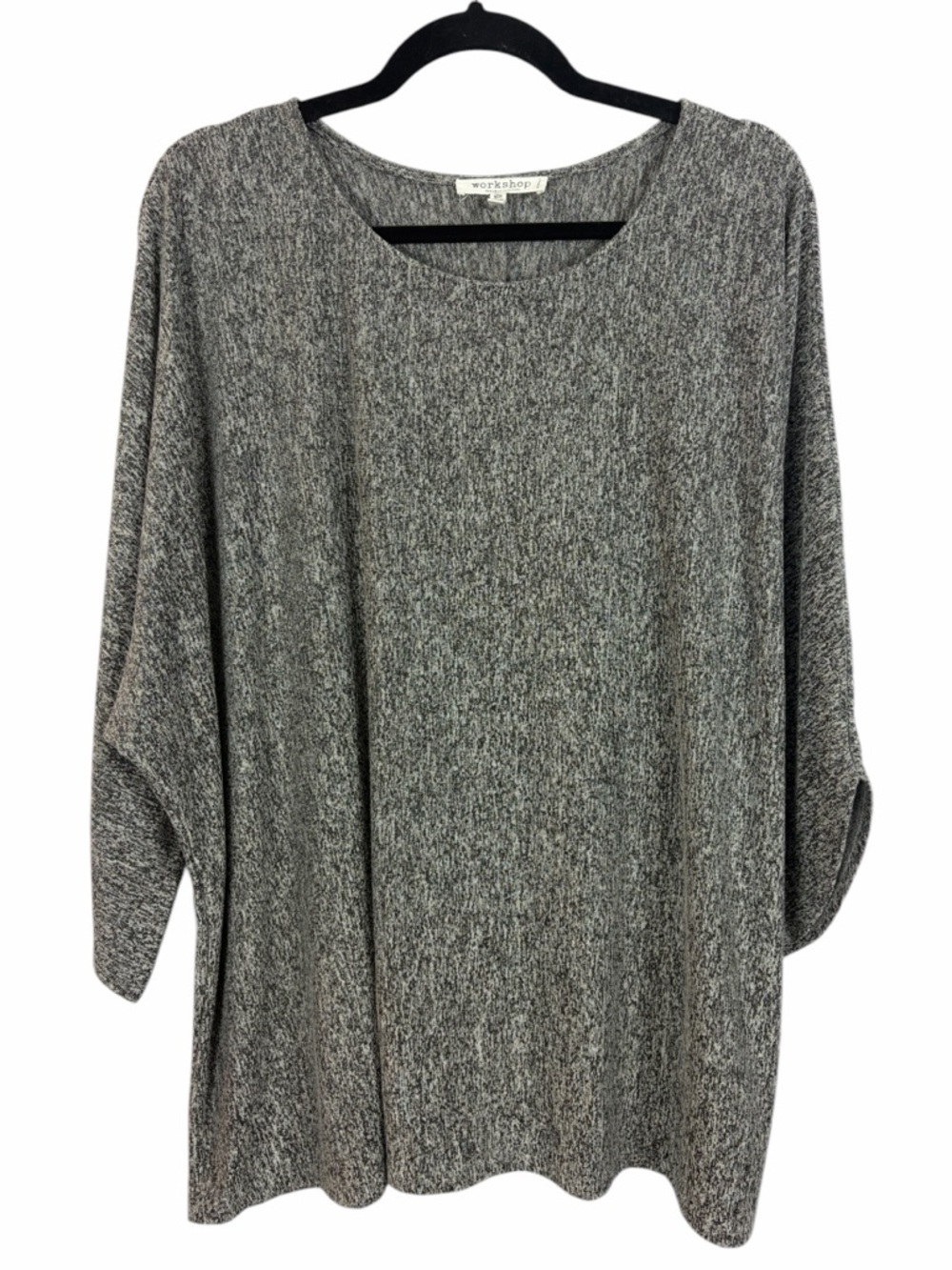 Workshop Republic Clothing Grey Marled Knit Tunic Top Size XXL